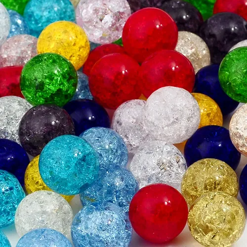 Miniatura 2 de RUBYCA Surtido de cuentas de cristal checo de Druk Crackle redondas mixtas para la fabricación de joyas (0.157 in, 50 unidades)