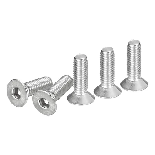 Miniatura 11 de DTGN Tornillos de cabeza plana M3-0.020 x 1.378 in, paquete de 50 tornillos de cabeza plana de acero inoxidable 304, rosca completa, pernos
