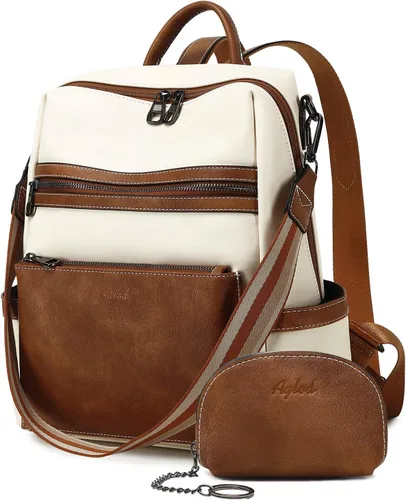 Miniatura 16 de AGLOD mochila de cuero para mujer, bolso de diseñador para damas, con correa para el hombro, bolso de trabajo de imitación, bolsos de mano