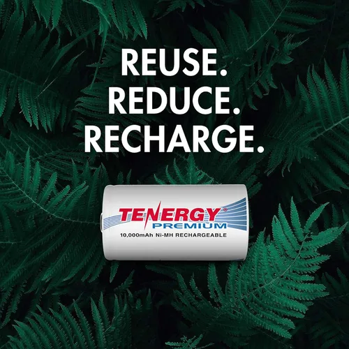 Miniatura 6 de Tenergy Combo: 4 baterías recargables de tamaño D premium de alta capacidad 10000mAh NiMH - Certificado UL