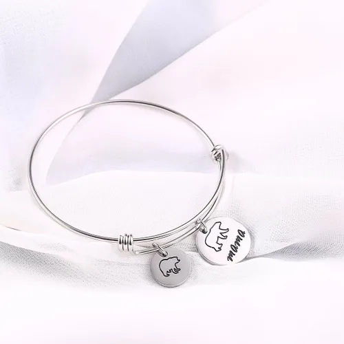 Miniatura 4 de Pulsera de oso de mamá con brazalete ajustable de 1, 2, 3 cachorros, regalo para mamá