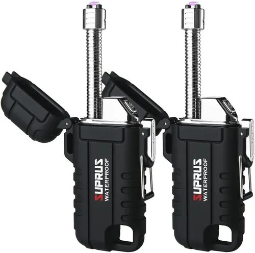 Miniatura 12 de SUPRUS Encendedor impermeable a prueba de viento, encendedor de plasma de arco, USB-C recargable con cuello expandible y flexible para exteriores