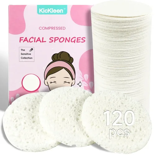 Miniatura 8 de 120 esponjas faciales comprimidas, 100 % natural, esponjas cosméticas de spa de celulosa para limpieza facial diaria, maquillaje y eliminación
