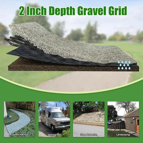 Miniatura 2 de Rejilla de Suelo de Grava de 2" de Grosor 4 pies x 10 pies - Rejillas de Estabilización Geo Grid para Entrada de Vehículos, Rejilla Retenedora