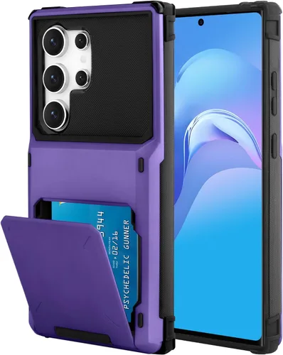 Miniatura 7 de Funda tipo cartera para Samsung Galaxy S22 Ultra con 4 ranuras para tarjetas de crédito a prueba de golpes, funda híbrida de protección reforzada