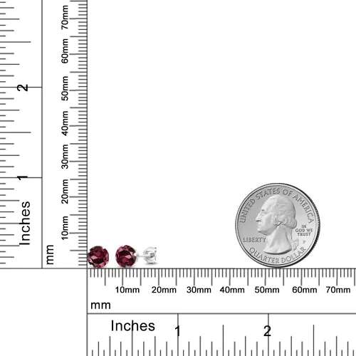 Miniatura 61 de Gem Stone King Aretes redondos de plata de ley 925 con piedra natal de 0.236 in para mujer