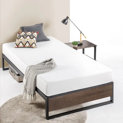 Miniatura 18 de Zinus Suzanne - Cama de plataforma de 6 pulgadas sin cabecero, Acero Madera Contrachapado, Marrón