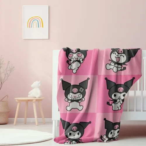 Miniatura 4 de Northwest Sanrio Kuromi Manta de forro polar de tacto sedoso en color rosa, 45 x 60 pulgadas