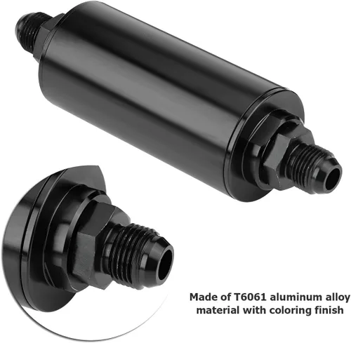 Miniatura 4 de AUCELI Filtro de combustible de gas en línea de 50 mm, filtro de aire con adaptador 6AN 8AN 10AN, accesorios de filtro de combustible/gas/gasolina