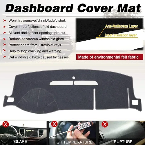 Miniatura 2 de Alfombrilla para salpicadero compatible con Chevy Tahoe Avalanche Suburban GMC Yukon 2007-2014/2007-2013 Silverado LTZ GMC Sierra SLT, cubierta