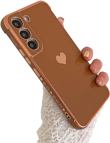 Miniatura 24 de phylla Funda de teléfono compatible con Samsung Galaxy A12 de 6.5 pulgadas, lindo corazón chapado en oro, elegante funda de lujo para mujer