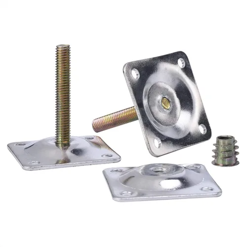 Miniatura 3 de La Vane Juego de 4 placas de montaje para patas de muebles y pernos de suspensión M8, soporte de reparación de silla de sofá de acero resistente
