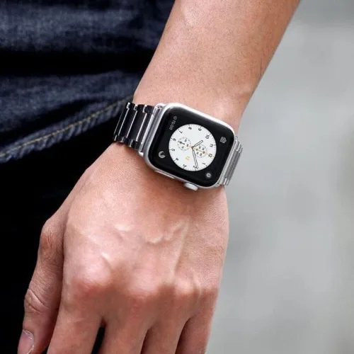 Miniatura 7 de CASETiFY Correa de reloj de eslabones [acero inoxidable de alta calidad] compatible con Apple Watch Series 1-9, SE, Ultra - 1.496 in/1.575 in/1.614