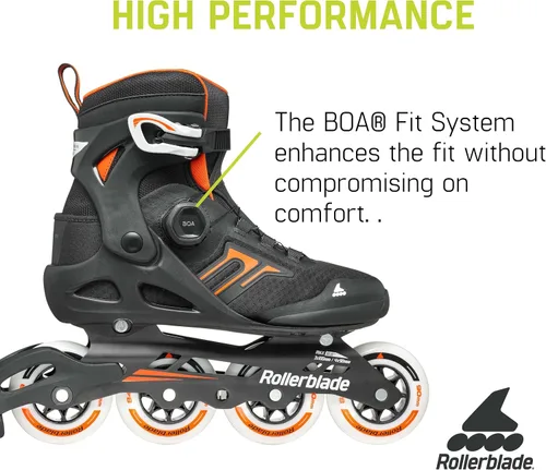 Miniatura 4 de Rollerblade Macroblade 90 BOA - Patín en línea para hombre, color negro y naranja