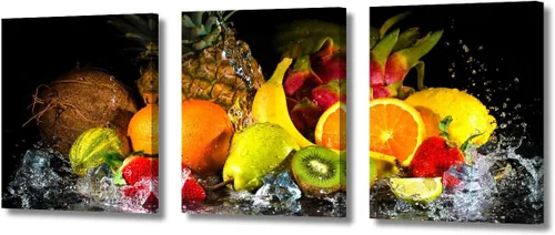Miniatura 32 de Arte de pared con frutas y verduras, surtido de frutas y verduras frescas, lienzo, pósteres de pintura de frutas y verduras, decoración de pared, 3