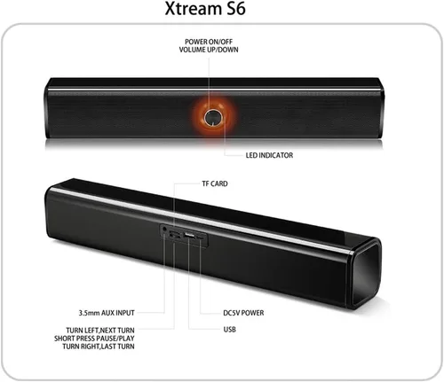 Miniatura 7 de Adesso Xtream S6 Altavoz de barra de sonido Bluetooth y AUX 10W x 2