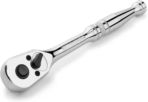 WORKPRO Trinquete de accionamiento de 1/4 pulgada, llave de trinquete reversible de liberación rápida, mango de trinquete de 72 dientes de 1/4