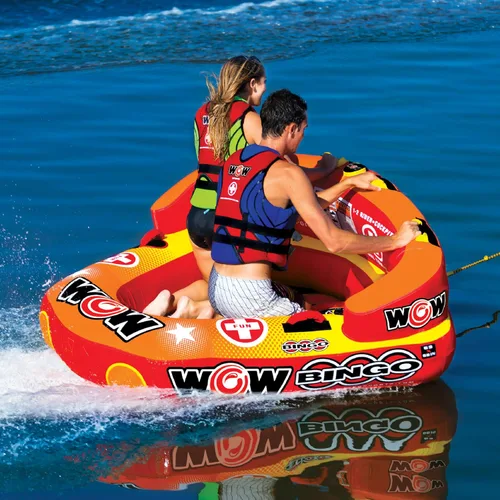 Miniatura 5 de WOW World of Watersports - Inflable de bingo, tabla para remolcar con cabina para sentarse segura. Puntos de remolque adelante y atrás