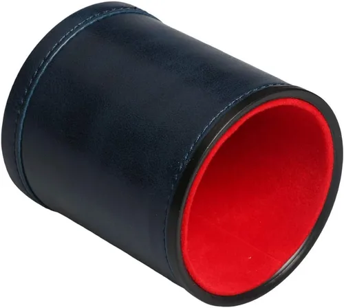 Miniatura 5 de Juego de Taza de Dados de Cuero Sintético Azul con 6 Dados Forro de Felpa Silencioso al Sacudir para Jugar Dados Mentirosos, Farkle, Yahtzee