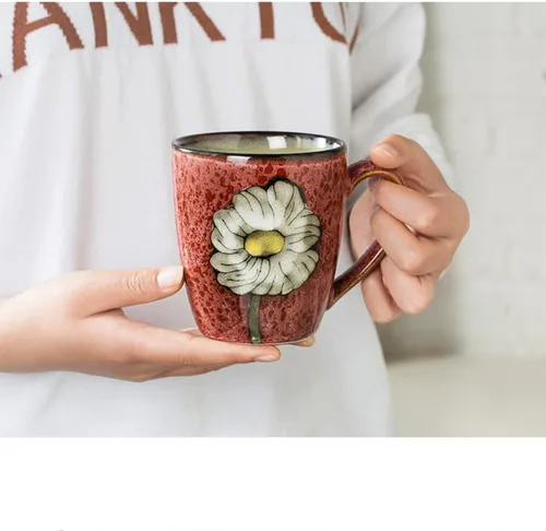 Miniatura 2 de Tazas de cerámica de 12 oz de capuchino, tazas de café, tazas de té, proceso de esmaltado en horno, seguras para microondas y lavavajillas
