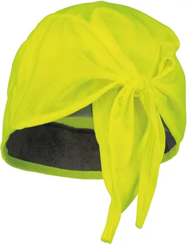 Miniatura 5 de Klein Tools 60546 Bandana refrescante, absorbe el sudor debajo del casco, gorra de calavera en amarillo de alta visibilidad, paquete de 2