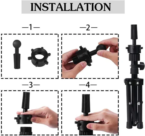 Miniatura 4 de Cabeza de lona de maniquí con mini trípode ajustable para pelucas, bricolaje, exhibición de salón, pines en T y pines en C incluidos