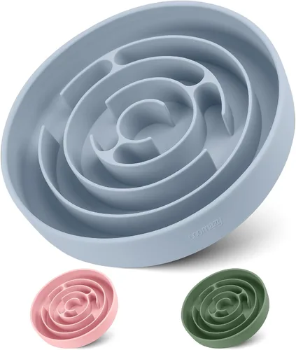 Miniatura 13 de Coomazy Cuencos de Alimentación Lenta para Perros, Cuenco de Silicona para Perros con Ventosas, Alimentador Lento y Diseño Antideslizante, Reductor