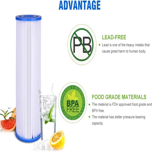 Miniatura 3 de CFS Paquete de 2 cartuchos de filtro de agua plisados de poliéster para sedimentos compatibles con modelos W50PE, WFPFC3002, SPC-25-1050, FM-50-975