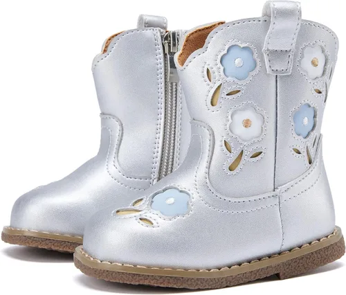 Miniatura 17 de BMCiTYBM Botas de bebé vaqueras para niño y niña, botas vaqueras occidentales para bebé, botas de vaquero para bebé con punta redonda, botas