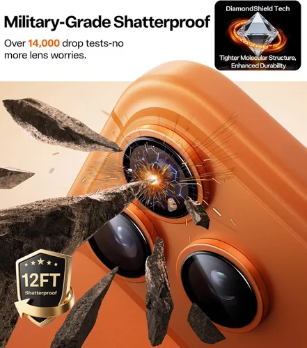 Miniatura 3 de TORRAS 3 años de durabilidad definitiva para iPhone 17 Pro Max/17 Pro protector de lente de cámara - Ajuste invisible 1:1 y ultra claridad, vidrio
