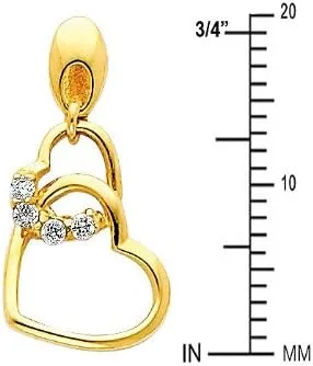 Miniatura 2 de Colgante de oro amarillo real de 14 quilates con circonitas cúbicas entrelazadas