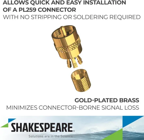 Miniatura 3 de Shakespeare 3003.4061 PL-259-CP-G Marine Center Pin Conector, Oro