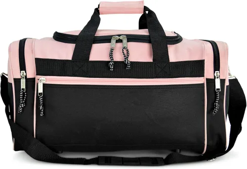 Miniatura 2 de DALIX - Bolsa deportiva para gimnasio y viajar de 19pulgadas, color negro, rojo, rosa, morado, azul marino, gris y azul, Rosado), DF-019-Pink
