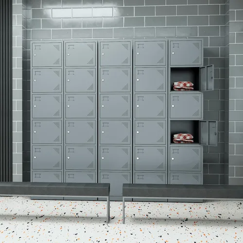 Miniatura 2 de SISESOL Armario de almacenamiento de armario de metal de 66 pulgadas para empleados, gabinete de oficina con cerradura de una sola puerta