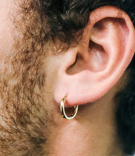Miniatura 4 de Aretes de aro redondos con bisagras de oro de 14 quilates