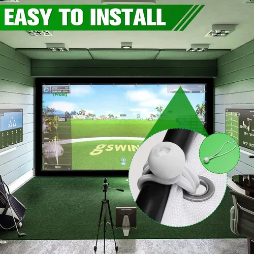 Miniatura 5 de aikeec Golf Simulator Impact Screen: 7mm Thickened hScreen for Indoor/Home/Garage Training - Ultra Clear Impact Screen with 32 pcs Grommets Holes
