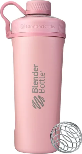 Miniatura 5 de BlenderBottle Radian Shaker Cup Botella de agua aislada de acero inoxidable con batidor de alambre, 26 onzas, azul ártico mate