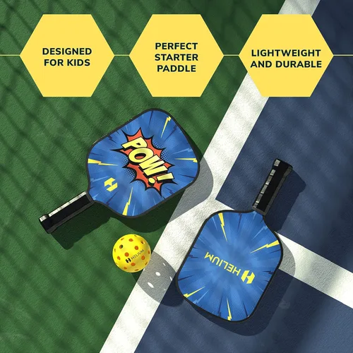 Miniatura 6 de Helium Paleta de pickleball para niños, paleta de tamaño infantil para niños de 12 años en adelante, núcleo de panal ligero, cara de golpe