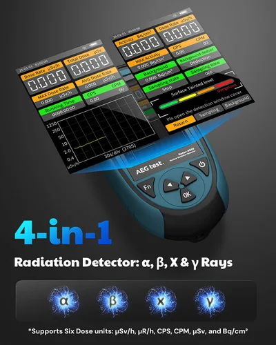 Miniatura 4 de Contador Geiger Radar-9989 con sensor USA LND7311, detector de radiación nuclear de alta precisión para detección de rayos X alfa-beta-gamma