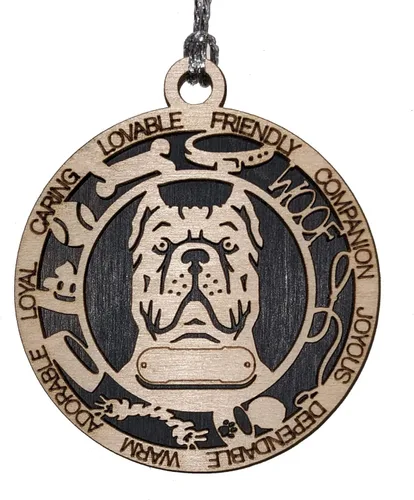 Miniatura 17 de Adorno de Navidad personalizado de madera para perro de 3 pulgadas, nombre y texto personalizables, hecho a mano en Estados Unidos, diseño de corte