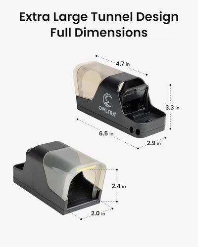 Miniatura 8 de OWLTRA Trampa para ratas de plástico extra grande para interiores y exteriores, 2 unidades, trampa instantánea para matar roedores con entrada