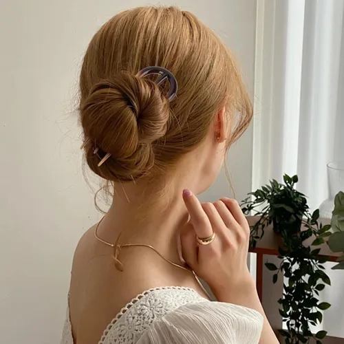 Miniatura 5 de Paquete de 8 horquillas francesas para mujer, horquillas en forma de U, horquillas para moños, dientes internos, antideslizantes, herramienta