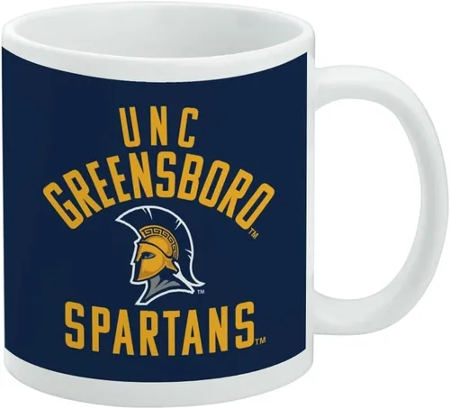 Taza de cerámica UNC Greensboro Spartan, tazas de regalo novedosas para café, té y bebidas calientes, 11oz, blanca