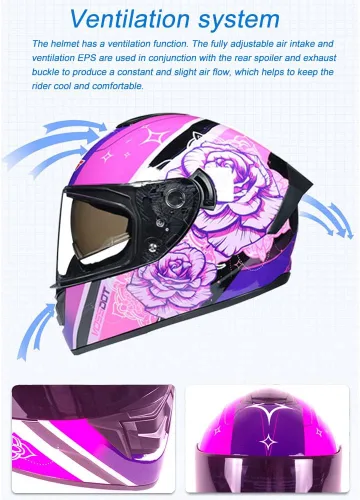 Miniatura 2 de Full Face Motorcycle Helmet DOT Approved Motorbike Moped Street Bike Racing Crash Helmet, Men and Women