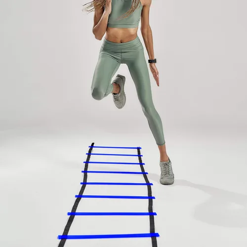 Miniatura 4 de Kit de escalera para ejercicios de velocidad y agilidad, cable de velocidad de aceleración y escalera de entrenamiento de velocidad, mejora el juego
