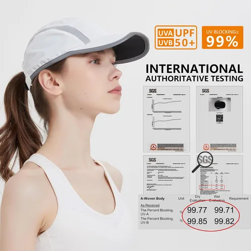 Miniatura 2 de GADIEMKENSD Sombrero reflectante plegable para exteriores, diseño sin estructura, protección solar UPF 50+, sombreros deportivos para mujeres