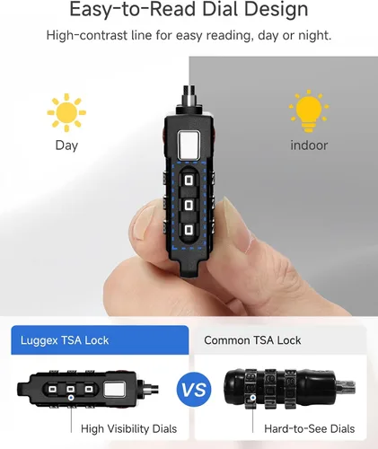 Miniatura 7 de LUGGEX Cerraduras TSA para equipaje, cerraduras de maleta aprobadas por la TSA, cerraduras de equipaje, facilidad de uso y duraderas, Negro, Paquete