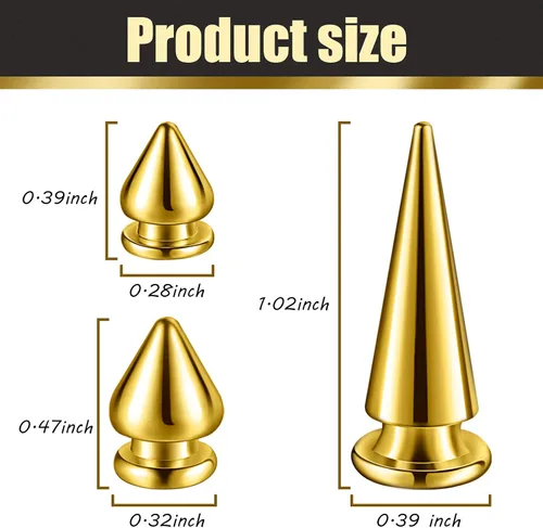 Miniatura 3 de 170 piezas de múltiples tamaños, tachuelas con forma de cono, remaches con tornillo, remaches de árbol metálicos grandes, medianos y pequeños