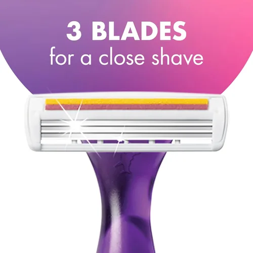 Miniatura 5 de BIC Soleil 3 maquinillas de afeitar desechables perfumadas para mujer, 3 cuchillas con una tira de humedad para un afeitado sedoso, surtido de 4