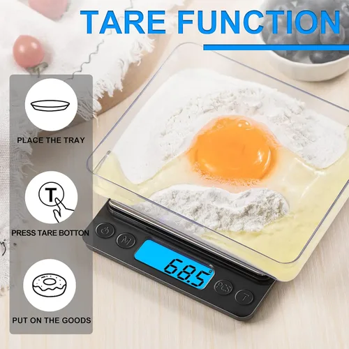 Miniatura 4 de Báscula digital de cocina de alimentos mejorada, 105.82 oz/0.00 oz de alta precisión que mide en gramos y onzas para cocinar, hornear, joyas, Negro